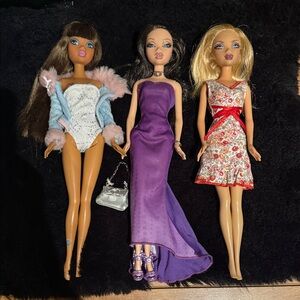 Lot of 3 my scene dolls